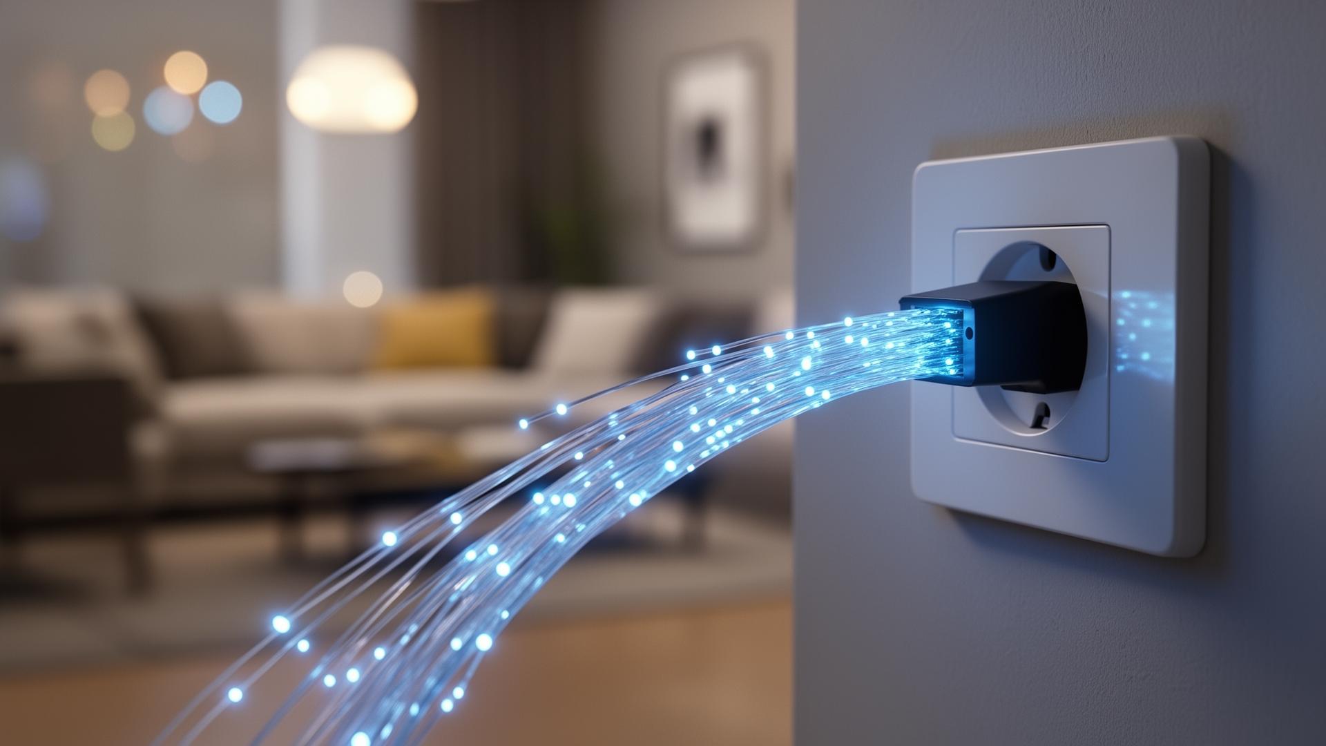Câble fibre optique installé dans un logement à Mazamet